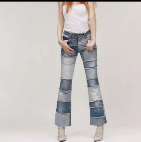Vintage ZanaDi Patchwork Denim Jean's 7J 1990s 00s - Picture 2 of 8